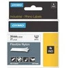Rhino Professional, žymėjimo lankstaus nailono juosta, 24 mm, juodas tekstas ant baltos juostos, 3,5 m DYMO / 1734524