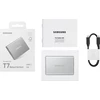 Kietasis diskas Nešiojamasis SSD diskas „Samsung T7 Resurrected 1TB“, kurio skaitymo sparta – 1050 MB/s, įrašymo sparta – 1000 MB/s.