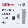 Savisriegiai Haushalt, DIN7981C, 3,5 x 9,5 mm, 30 vnt.