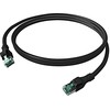 „EasyLan DualBoot® PushPull“ jungiamasis kabelis Cat.6A (EA klasė), S/FTP, RJ45 / RJ45, juodas, 7,5 m