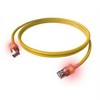 „EasyLan S/FTP DualBoot“ LED patch kabelis Cat.6A, RJ45 / RJ45, LSOH, geltonas, 7,5 m