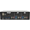 „Tripp Lite“ serijos Eaton Eaton 2 prievadų „DisplayPort KVM“ komutatorius su garsu, kabeliais ir USB 3.0 „SuperSpeed“ šakotuvu - KVM / garso / USB komutatorius - 2 x KVM / garso / USB - 1 lokalizatorius „Benutzer“ - Stalinis kompiuteris