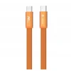 Eaton Telforceone Devia Ultra3 USB-C PD 240W metalinis austas plokščias greito įkrovimo kabelis 1,5 m oranžinis
