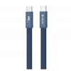 Eaton Telforceone Devia Ultra3 usb-c PD 240W Metal Woven Flat Fast Charging Cable 1,5 m mėlynas