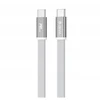 Eaton Telforceone Devia Ultra3 USB-C PD 240W metalinis austas plokščias greito įkrovimo kabelis 1,5 m baltas