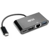 Eaton USB-C 4K HDMI kelių prievadų adapteris, USB-A prievadas, GbE, 60 W PD įkrovimas, HDCP U444-06N-H4GUBC juodas