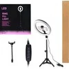 Žiedinė lempa ECOBOX* LAMPA LED PIERŚCIENIOWA SELFIE RING 26 CM MAKIJAŻ STOVAS 220CM