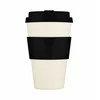 Ecoffee Cup Kavos puodelis išsinešimui. Vienspalviai juodi natūralios spalvos 400 ml - baltas