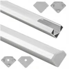 LED juosta Ecolight Profil Led R02 kampinis Eco* Light EC20621 2m aliuminis anoduotas + matinis gaubtas
