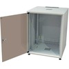 EFB 19 colių tinklo spintelė OFFICE SERIES 12U 600X600 RAL7035 pilka IP20 pilnai surinkta ir išardyta stikliniu priekiu 30 kg keliamoji galia