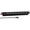 EFB EFB 48,26 cm 19 colių 1U maitinimo blokas 16 x USB A su jungikliu juodas maitinimo kabelis 3 m kiekvienas 2,1 A per 2 prievadus