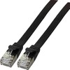 Efb Elektronik EFB EFB RJ45 plokščias jungiamasis kabelis Cat.6A U/FTP PVC, juodas, 0,15 m