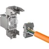EFB modulis Keystone RJ45 Cat6a STP, plonas, trumpo korpuso, metalinis