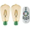 EGLO - Rinkinys 2x E27 ST64 gintaro spalvos, nuotolinio valdymo pultas - Šiltai balta - Zigbee, Bluetooth