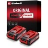Dveji Einhell 18V akumuliatoriai su pakuote