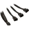 Ek Water Blocks EK Vanduo Blocks EKWB 3x skirstytuvo laidas 4 kontaktų PWM ventiliatoriui, 10cm, Y-kabelis (juodas)