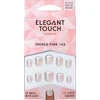 Rinkinys „Elegant Touch“ natūralių prancūziškų kvadratinių dirbtinių nagų Rožinė 143 Petite (XS), 24 vnt.