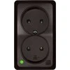 Elektro Plast Nasielsk Elektro-Plast BERG Dvigubas n/t lizdas 2x2P 16A ruda 3744-05