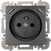 Elektro Plast Nasielsk Elektro-Plast Vestra 2P+Z 2xUSB maitinimo lizdas be rėmelio IP20 juodas 3888-19