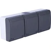 Elektro Plast Nasielsk Elektro-Plast Hermes trivietis lizdas su 16A IP44 GNT antracitu 0323- 07