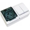 Elektro-Plast HERMES viengubas lizdas su/be 2P+Z + sietyno jungiklis, baltas 0327-13