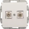 Elektro Plast Nasielsk Elektro-Plast SentiA antenos lizdai. 2 x TV tipas FF balta (1487- 10)