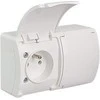 Elektro-Plast Dvivietis lizdas 2 x 2P + Z IP44 balta su baltu atvartu (61.380)