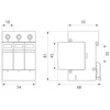 Elektro Plast 87.741 PV viršįtampio ribotuvai 3P (T1+T2 DC) BY7-40Y-DC 1200VDC 87.741
