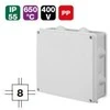 Elektro Plast Nasielsk 0232-00 Hermetiška dėžutė be išvado PK-8 196x196x78mm su gnybtu 5x35mm2 IP55 balta 0232-00