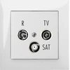 Elektro Plast Nasielsk 1453-10 Sentia RD/TV/SAT antenos lizdo antgalis be rėmelio IP20 baltas 1453-10