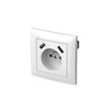 Elektro Plast Nasielsk Elektro-Plast SentiA Vieno lizdo su 16A USB 2x2.1A 5VDC su apertūra ir baltu rėmeliu GPT 2P + Z 2xUSB (1488-00)