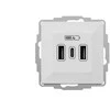 Elektro Plast Nasielsk 3808-10 VESTRA USB įkroviklis 2xA+C, baltas 3808-10