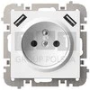Elektro Plast Nasielsk 3888-10 Vestra maitinimo šaltinis, 2P+Z, 2xUSB, be rėmelio, įleidžiamas, IP20, baltas 3888-10