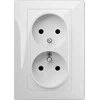 Elektro Plast Nasielsk 3835-00 Vestra Lizdas dvigubas 2x2P+Z monolitas su rėmu įleidžiamas į žemę IP20 balta 3835-00