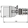 Elektromet Porinis paprastas raudonas kištukas TWIST 4P 32A 400V (922076)