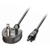 Maitinimo Laidas - LINDY UK 3 Pin Kištukas į C5 Maitinimo Laidas, 250V 2.5A PVC, 2 m, Juodas