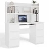 Top E Shop KUBA Desk Set + Extension Piece, Baltas