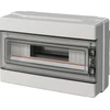Elettrocanali EC62018E Modulinis skirstomasis skydas 1x18 n/t, be halogenų, transp. durys, IP65, N+PE bėgis, pilka 1000V AC 1500V DC PV UV 290x390x140, EC62018E.