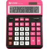 Eleven ELEVEN Calculator Juodas biuro skaičiuotuvas CDC120BKRD balti ir rožiniai klavišai ir rožinis rėmelis aplink ekraną