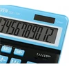 Eleven ELEVEN Calculator Juodas biuro skaičiuotuvas CDC120BKCY balti ir šviesiai mėlyni klavišai ir šviesiai mėlynas rėmelis aplink ekraną
