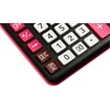 Eleven ELEVEN Calculator Juodas biuro skaičiuotuvas CDC120BKRD balti ir rožiniai klavišai ir rožinis rėmelis aplink ekraną
