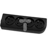 Elgotech Oem Prailginimo laido lizdas x 4 su įžeminimu, juodas GN-40-2
