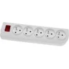 Elgotech Prailginimo laido lizdas x 5 su įžeminimu ir jungikliu, baltas GN-50W