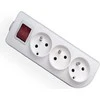 Elgotech Oem Prailginimo lizdas x 3 su įžeminimu ir jungikliu baltas GN-30W