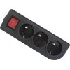 Gniazdo Oem Prailginimo lizdas x 3 su įžeminimu ir jungikliu juodas GN-30W-2