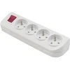 Elgotech Prailginimo laido lizdas x 4 su įžeminimu ir jungikliu, baltas GN-40W