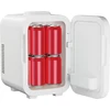 ELLE 8L mini fridge with LED make-up mirror, baltas