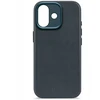 Dėklas „Decoded“ odinis galinis dangtelis – odinis „iPhone 17“ galinis dangtelis, suderinamas su „MagSafe“ (tamsiai mėlynos spalvos)