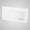ELS Elektrotechnika TouchMe Didelis stiklinis skydelis, 1 x dvigubas jungiklis, 1 x rėmelis, baltas TM702728W