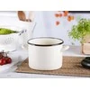 Altom Design Emaliuotas tiesus puodas, 3,3 l; skersmuo 18 cm; aukštis 14 cm, kreminės spalvos